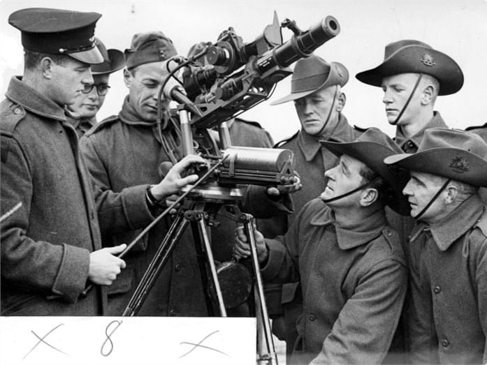 1940, A.I.F. Antiaircraft training school at Maribyrnong during World War II